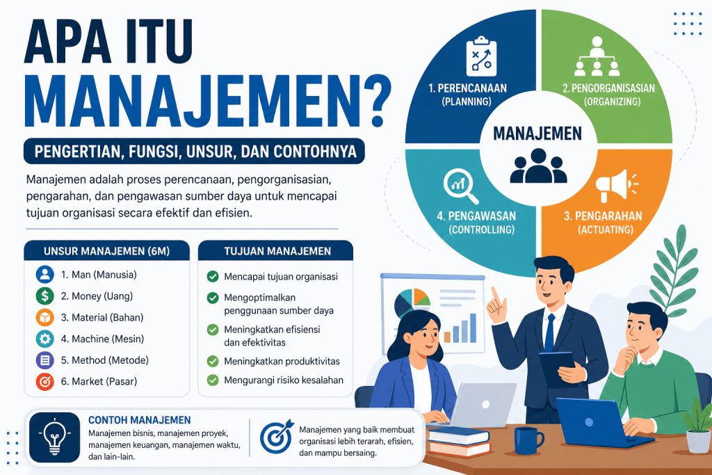 Apa Itu Manajemen? Pengertian, Fungsi, Unsur, dan Contohnya