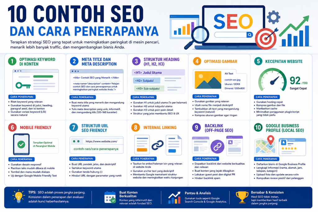 10 contoh SEO dan Cara Penerapanya